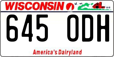 WI license plate 645ODH