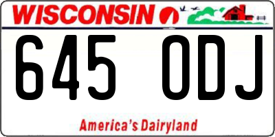 WI license plate 645ODJ