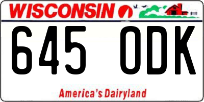 WI license plate 645ODK