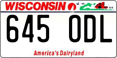 WI license plate 645ODL