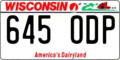 WI license plate 645ODP
