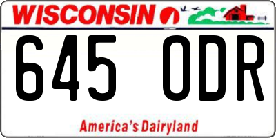 WI license plate 645ODR