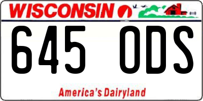 WI license plate 645ODS