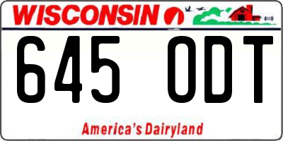 WI license plate 645ODT