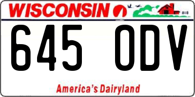 WI license plate 645ODV