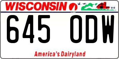 WI license plate 645ODW