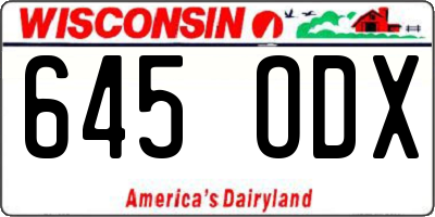 WI license plate 645ODX