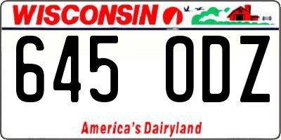 WI license plate 645ODZ