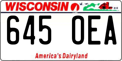 WI license plate 645OEA