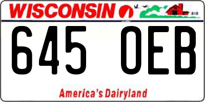 WI license plate 645OEB