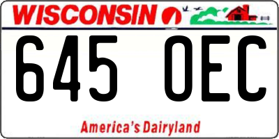 WI license plate 645OEC