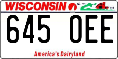 WI license plate 645OEE
