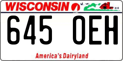 WI license plate 645OEH