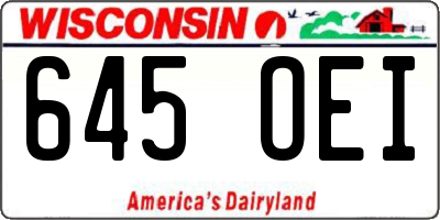 WI license plate 645OEI