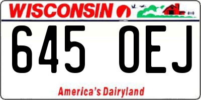 WI license plate 645OEJ