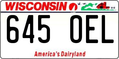 WI license plate 645OEL