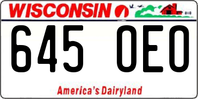 WI license plate 645OEO
