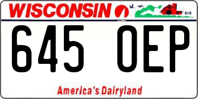WI license plate 645OEP