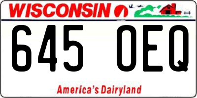 WI license plate 645OEQ