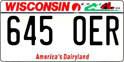 WI license plate 645OER