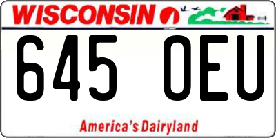 WI license plate 645OEU