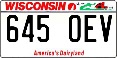 WI license plate 645OEV