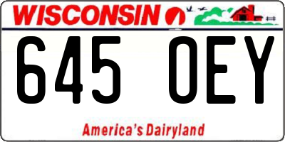 WI license plate 645OEY