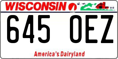 WI license plate 645OEZ