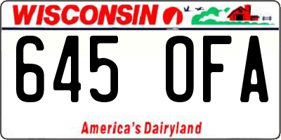 WI license plate 645OFA