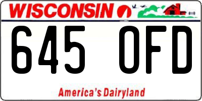 WI license plate 645OFD