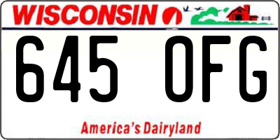 WI license plate 645OFG
