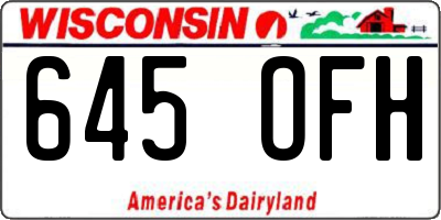 WI license plate 645OFH