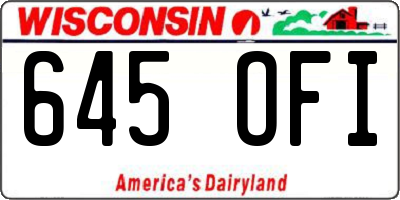 WI license plate 645OFI
