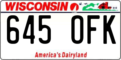 WI license plate 645OFK