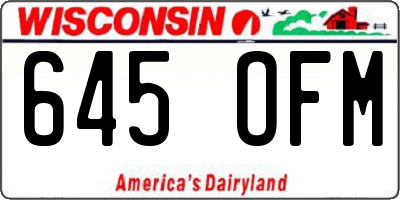 WI license plate 645OFM