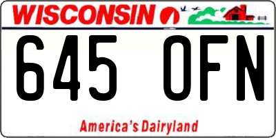 WI license plate 645OFN