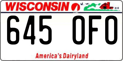 WI license plate 645OFO