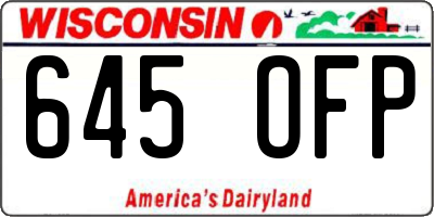 WI license plate 645OFP