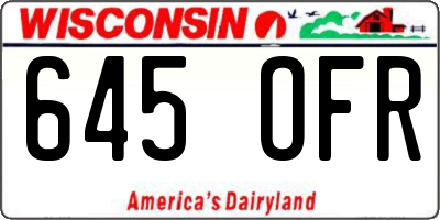 WI license plate 645OFR