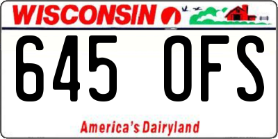 WI license plate 645OFS