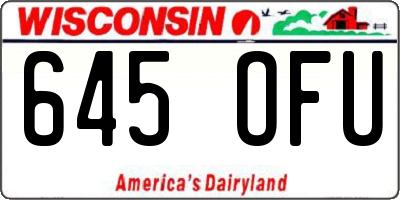 WI license plate 645OFU