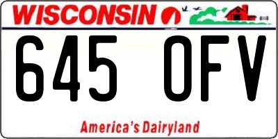 WI license plate 645OFV