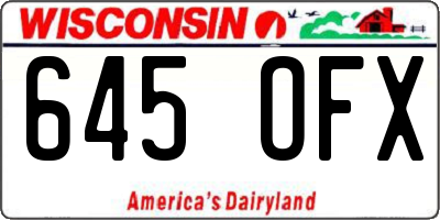 WI license plate 645OFX