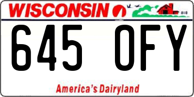 WI license plate 645OFY