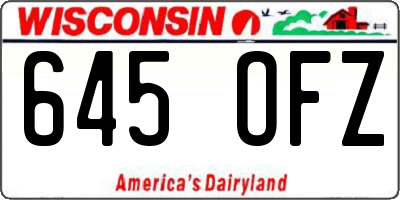 WI license plate 645OFZ