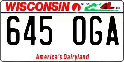 WI license plate 645OGA