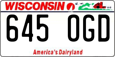 WI license plate 645OGD
