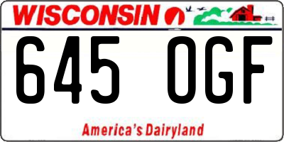 WI license plate 645OGF