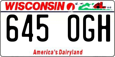 WI license plate 645OGH