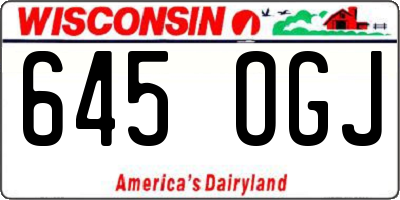 WI license plate 645OGJ